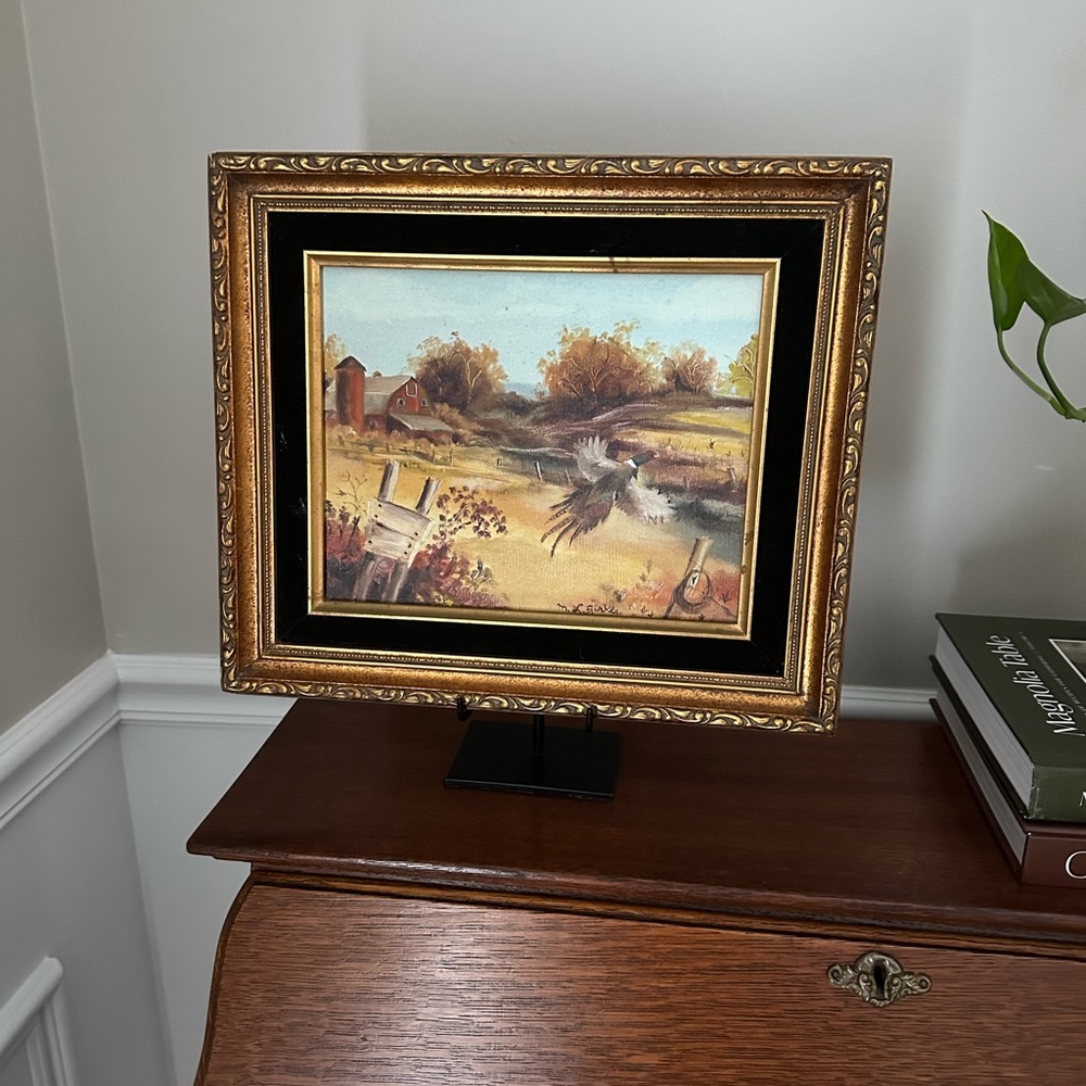 Vintage framed oil painting